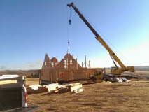 Log home construction progress